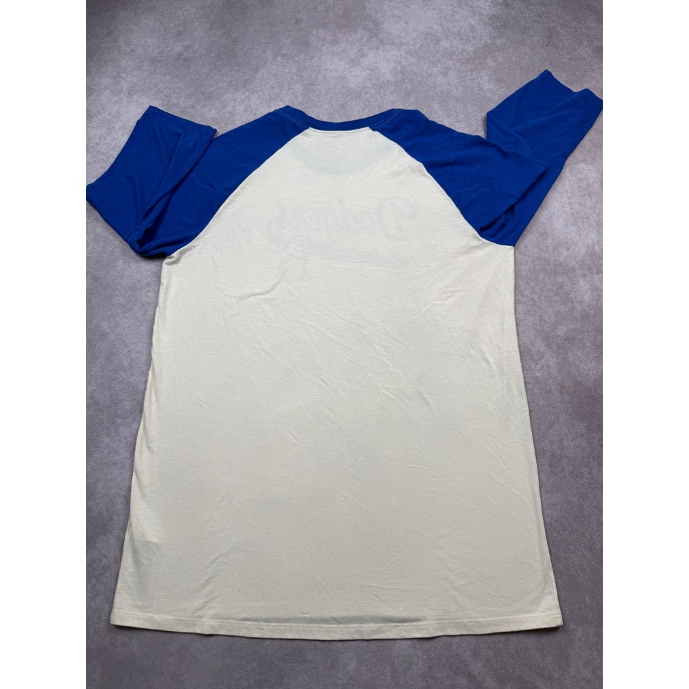 Nike LA Dodgers Cooperstown Raglan 3/4 Sleeve T-Shirt Men L Blue Cream MLB - Picture 2 of 9